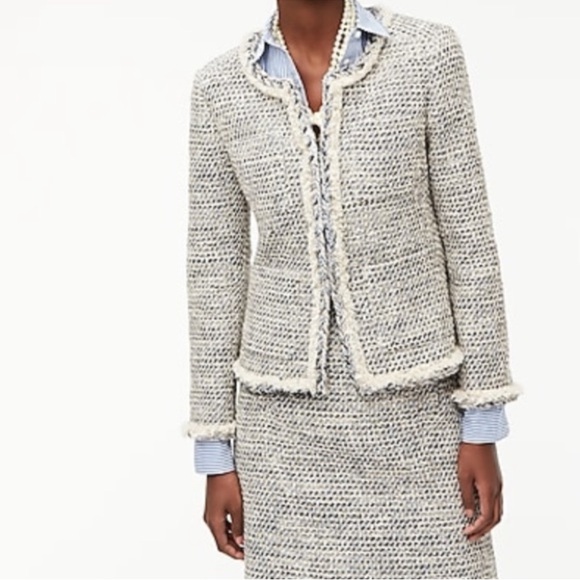 J. Crew Braided Trim Jacket in Speckled Tweed 4 NWT - Picture 2 of 5